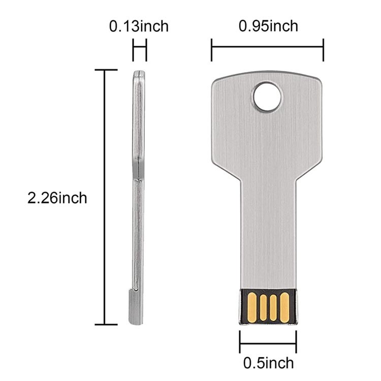 4Gb 8Gb 16Gb 32Gb 64Gb 128Gb 256Gb Metal Silver Pendrive Usb Key Ring Shape Encryption Flash Drive